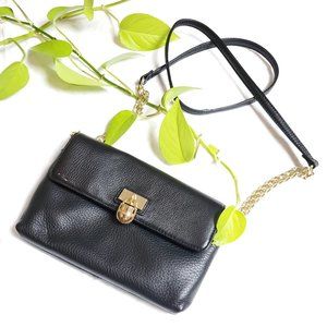 Calvin Klein Modena Black Pebble Leather Crossbody